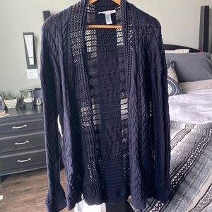 Cotton open stitch cable knit cardigan by Autumn Cashmere. Size medium. EUC